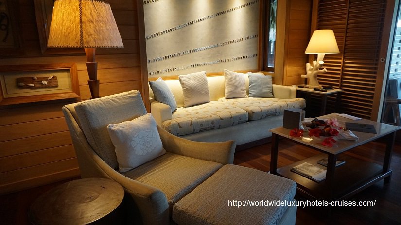 Four Seasons Resort Bora Bora overwater bungalow snorkel room bath bed Tahiti Society Islands Luxury Travel Virtuoso Izumi Ogawa Trip agent vacation advisor Vision French Polynesia Cruise ship boat Bora Bora ocean water sand beach