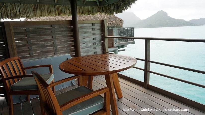 Four Seasons Resort Bora Bora overwater bungalow snorkel room bath bed Tahiti Society Islands Luxury Travel Virtuoso Izumi Ogawa Trip agent vacation advisor Vision French Polynesia Cruise ship boat Bora Bora ocean water sand beach