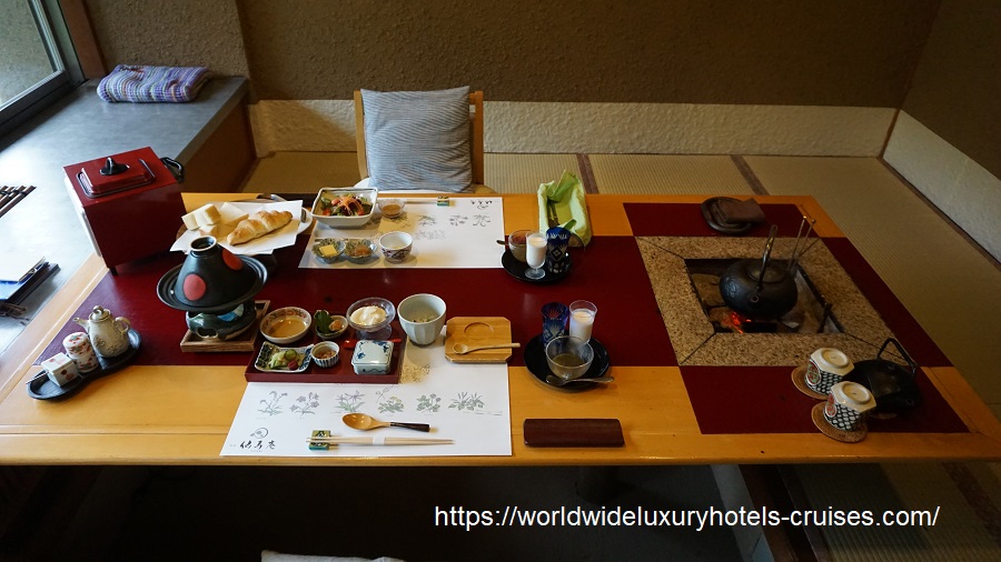 Bettei Senjuan Tokyo Luxury Travel Japan Izumi Ogawa Trip Vision Gunma relais chateaux ryokan onsen agent vacation advisor food breakfast dinner kaiseki